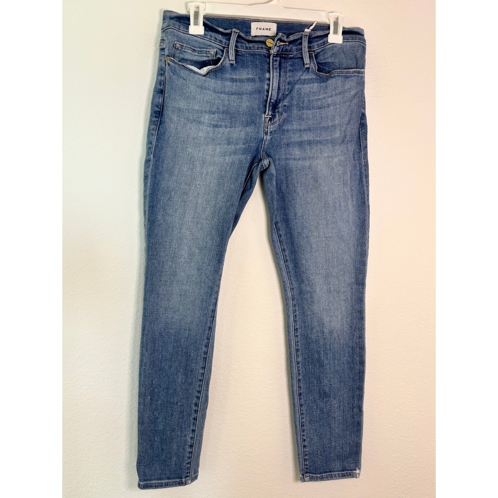 FRAME Le Skinny de Jeanne Crop Jeans Medium Wash Denim Size 30